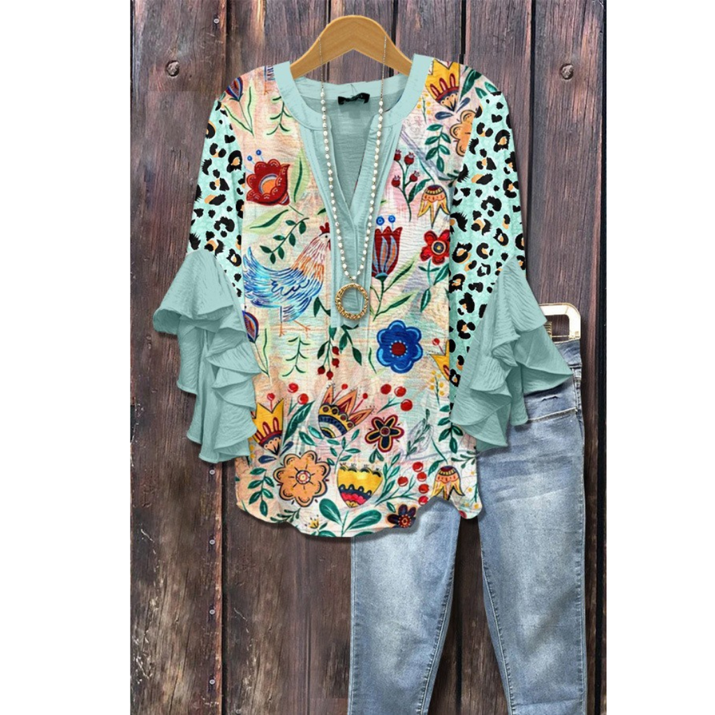 AMARRI™ - Classy Mixed Floral Vintage Blouse