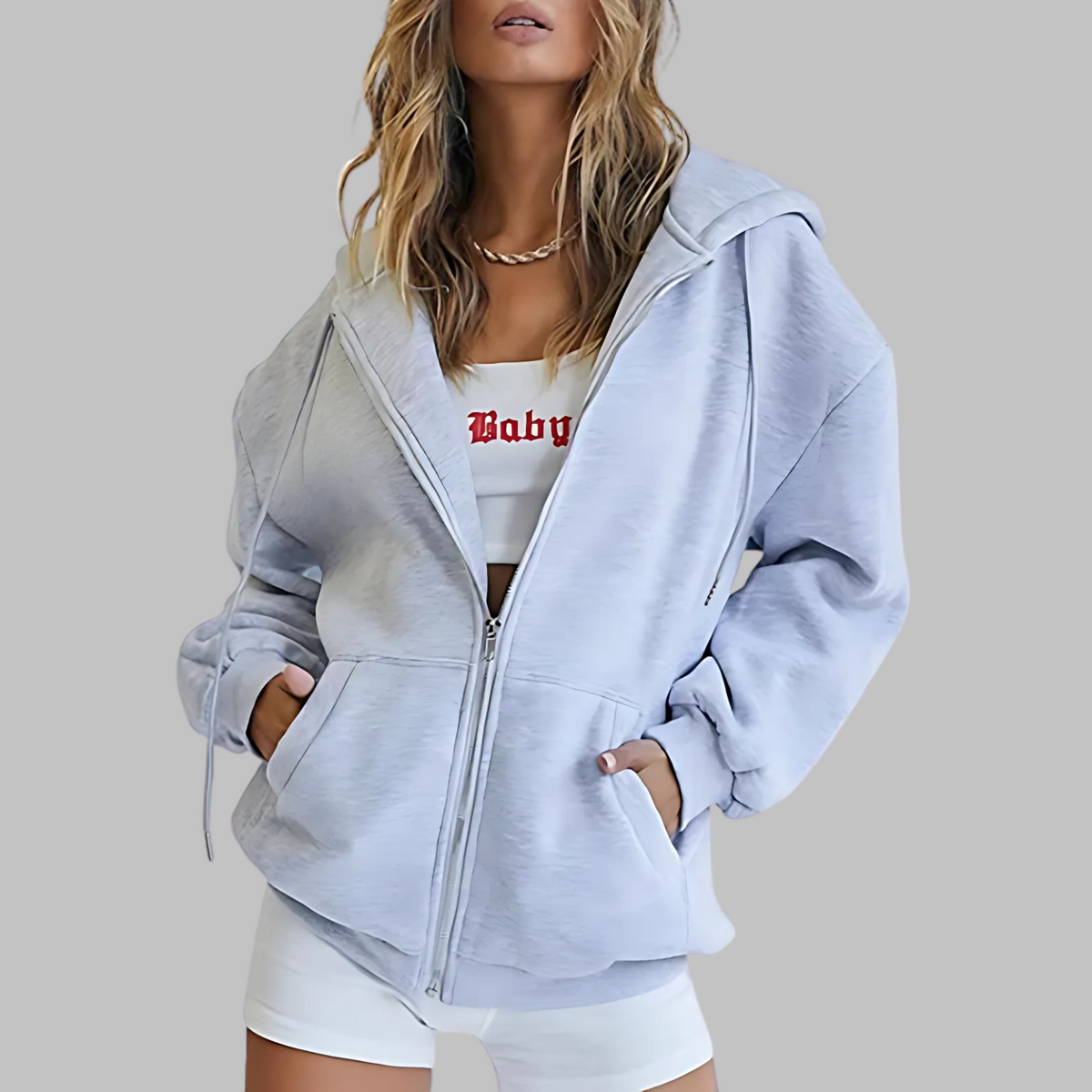 LILMA™ - Classic Zip Up Oversized Hooded Jacket