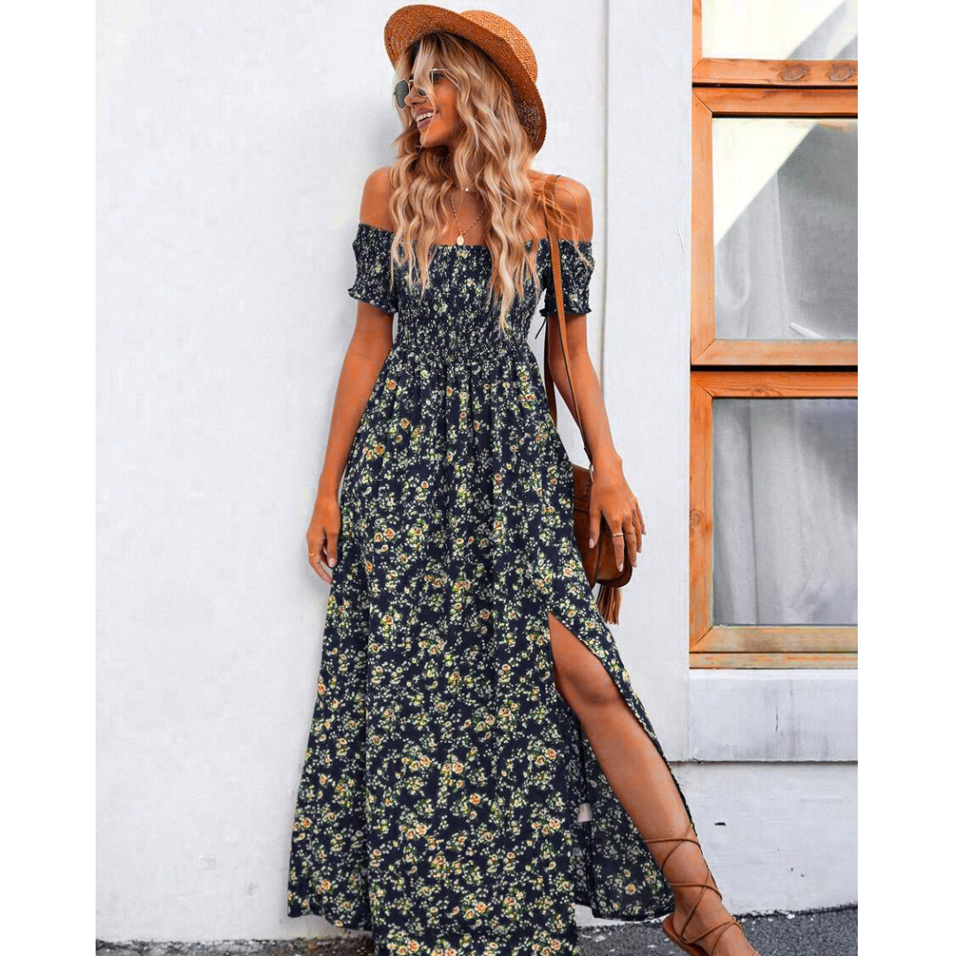 PHOEBE™ - Glamorous Off-Shoulder Vintage Dress