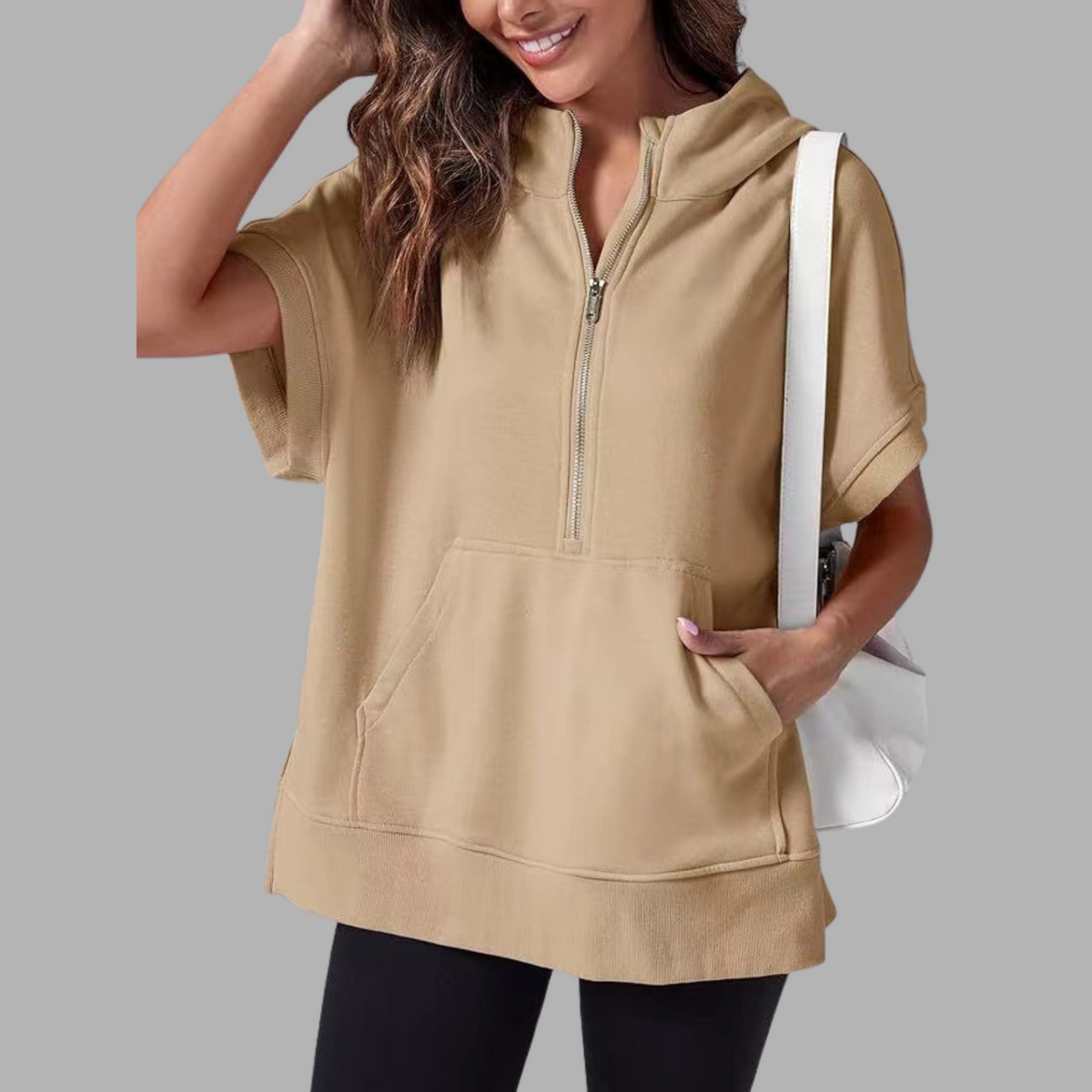 EMERLINDA™ – Relaxed Oversized Half-Zip Summer Hoodie