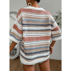 KELISE™ – Casual Striped Crochet V-Neck Summer Top