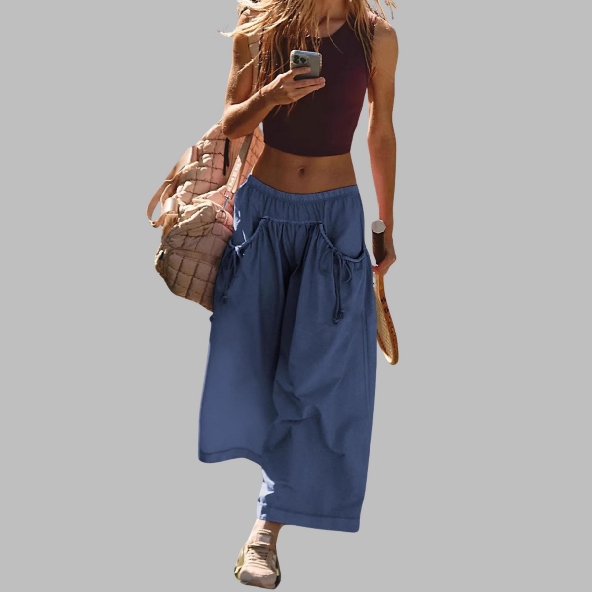 APPLE™ – Casual Wide-Leg Cargo Parachute Pants