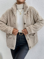 NOVA™ | Double-Sided Velvet Button Cardigan