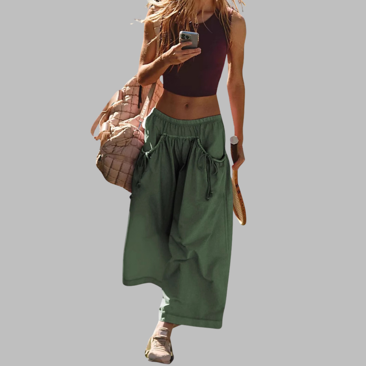 APPLE™ – Casual Wide-Leg Cargo Parachute Pants