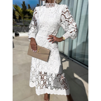 NOA™ – Delicate Lace Midi Dress