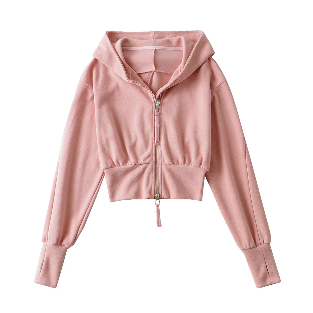 RESLEY™ - Chic Cropped Hooded Zipper Workout Jacket