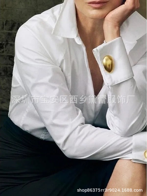 LANI™ – Elegant Tailored Button-Down Blouse