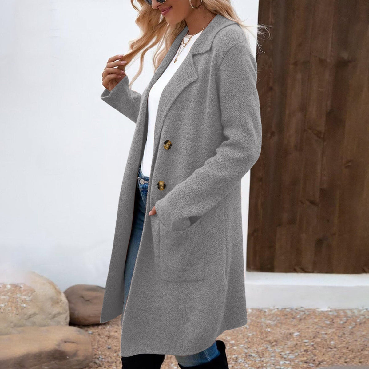 ZAHEKA™ - Casual Long Sleeve Mid Length Coat