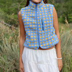 CONCUELO™ – Casual Plaid Sleeveless Zip-Up Vest