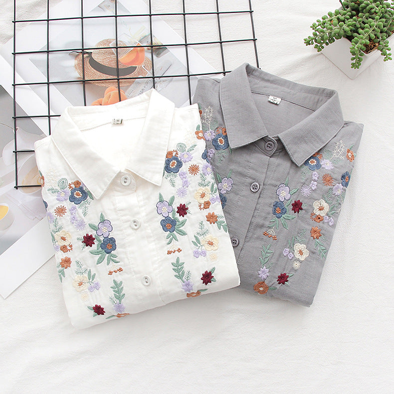 FLAVIE™ – Vintage Charm Embroidered Blouse