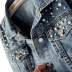 VALERIE™ - Vintage Loose Embroidered Pearls Cropped Jacket