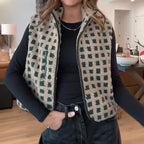 CONCUELO™ – Casual Plaid Sleeveless Zip-Up Vest