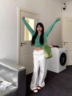PAISLEY™ – Elegant Lace-Trimmed Wide-Leg Jeans