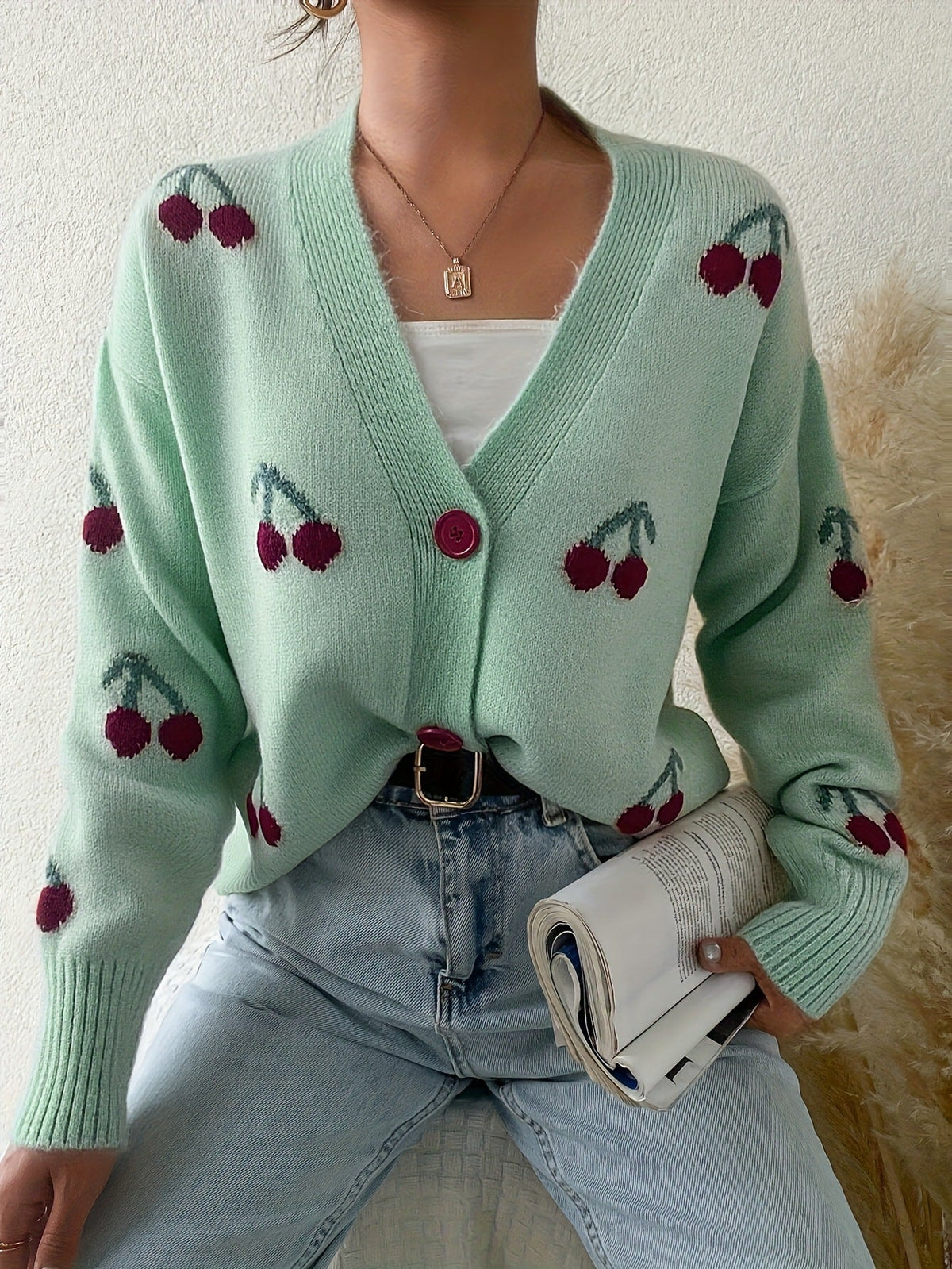 RAINA™ - Chic Button Front Long Sleeve Cardigan